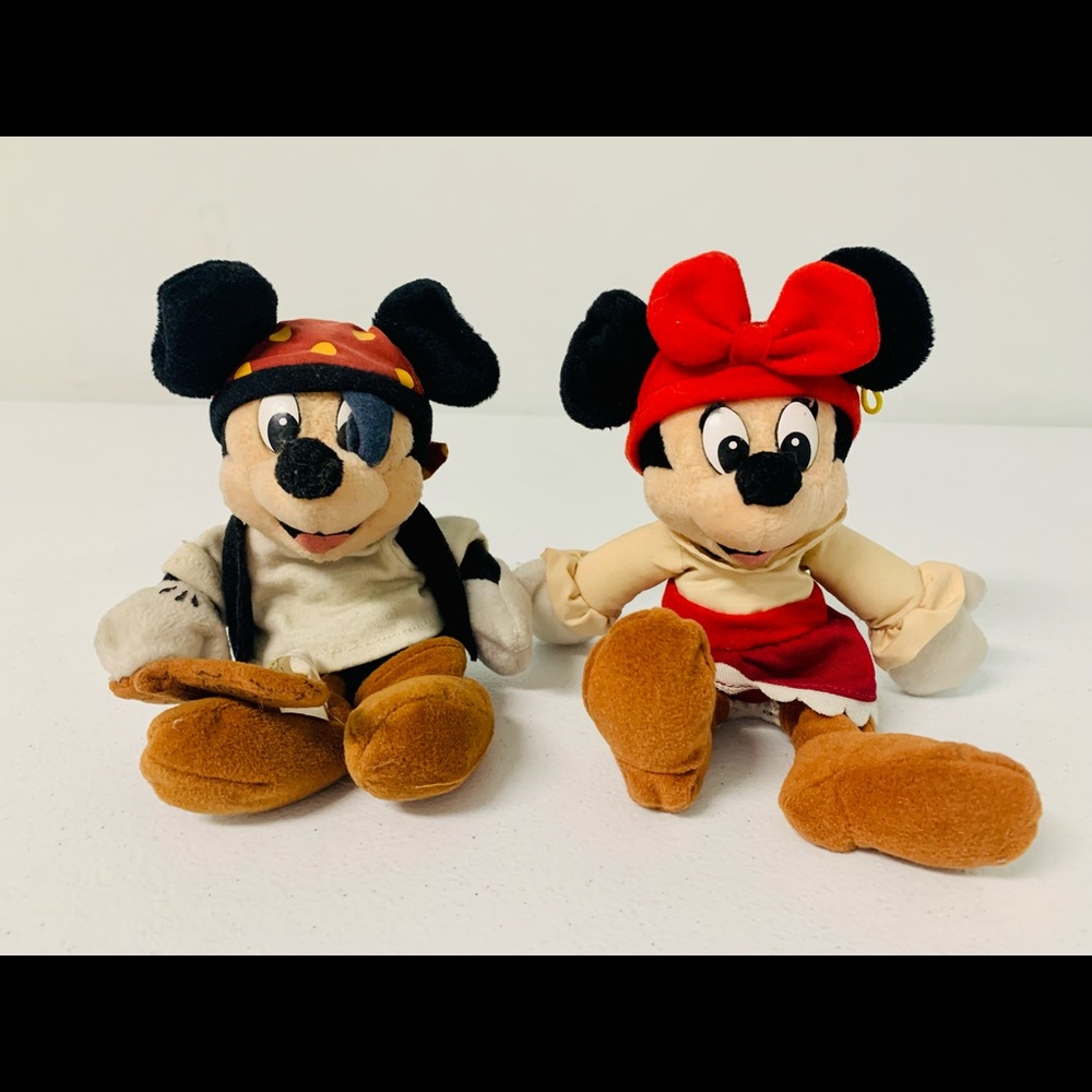 Authentic Disney Minnie and Mickey Mouse 2 dolls. Plus Minnie headband.Adorable.
